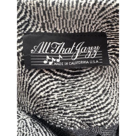 Vintage 80s Black White Structured Power Dress Womens Large Bold Abstract Print - Picture 4 of 4